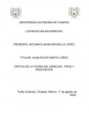 CRÍTICA DE LA TEORÍA DEL DERECHO: TIPOS Y PROPOSITOS