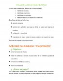 Taller ludico-recreativo