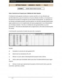 Control de un Proyecto por el Método de Valor Ganado. Página 1