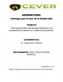 Texto argumentativo del liderazgo tradicional y sus consecuencias al aplicarlo en instituciones educativas