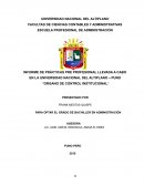INFORME DE PRÁCTICAS PRE-PROFESIONALES LLEVADA A CABO EN LA UNIVERSIDAD NACIONAL DEL ALTIPLANO – PUNO “ÓRGANO DE CONTROL INSTITUCIONAL”