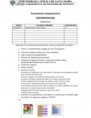 Pensamiento Computacional DESCOMPOSICION