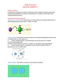 PRÁCTICA N°05 ENLACE QUÍMICO I. Página 1