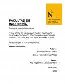 PROPUESTA DE MEJORAMIENTO DEL SISTEMA DE GESTIÓN DE RESIDUOS SÓLIDOS MUNICIPALES EN EL DISTRITO DE SUPE, PROVINCIA DE BARRANCA, 2022