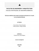Técnicas analíticas para evaluar la presencia del plomo en el suelo en las Industrias Mineras