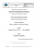 Orden y limpieza en aulas del edificio I