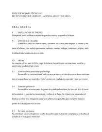 ESPECIFICACIONES TÉCNICAS PRT SYSTECH CHILE LIMITADA – AVENIDA ARGENTINA ARICA. Página 1