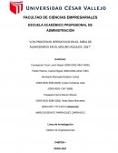 Los procesos operativos en el área de almacenado en el Molino Aquiles- 2021