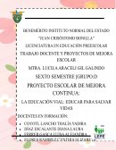 PROYECTO ESCOLAR : LA EDUCACIÓN VIAL