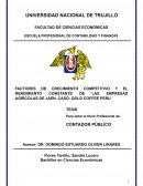 FACTORES DE CRECIMIENTO COMPETITIVO Y EL RENDIMIENTO CONSTANTE DE LAS EMPRESAS AGRÍCOLAS DE JAEN. CASO: GOLD COFFEE PERU