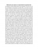 Motivación para mejorar el comportamiento organizacional