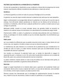 FACTORES QUE INCIDEN EN LA APARICIÓN DE LA PUBERTAD