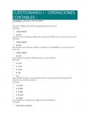 CUESTIONARIO I - OPERACIONES CONTABLES -