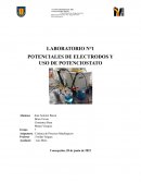 Potenciales de electrodo y uso de potenciostato, curvas de polarización