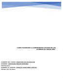 Como favorecer la comprensión lectora en los alumnos de tercer año