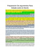 Preparación De argumentos Para Debate sobre el Aborto
