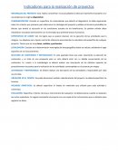 Indicadores para la realización de proyectos