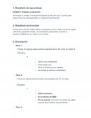 Resultado del aprendizaje Unidad 1: Trabajos y educación