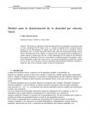 Modelo para la determinacion de la densidad por relacion lineal