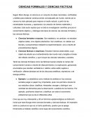 CIENCIAS FORMALES Y CIENCIAS FÁCTICAS