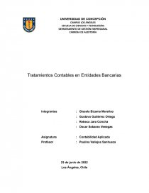 Tratamientos Contables en Entidades Bancarias. Página 1