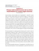 Ensayo sobre postura acerca de la cultura emprendedora en nuestra región (Sonora)