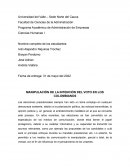 MANIPULACIÓN DE LA INTENCIÓN DEL VOTO EN LOS COLOMBIANOS