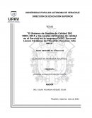 El Sistema de Gestión de Calidad ISO 9001-2015 y los niveles deficientes de calidad en el Servicio en la empresa OXXO, Sucursal Lázaro Cárdenas de Tihuatlán Veracruz. Año 2022