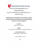 Importancia del sistema de agua potable y grado de satisfaccion del servicio de los pobladores de los olivos