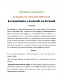 La Capacitación y Desarrollo del Personal