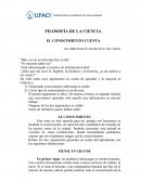 FILOSOFÍA DE LA CIENCIA EL CONOCIMIENTO CUENTA