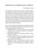 Reporte de lectura “Las necesidades humanas y su clasificación”