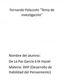 Fernando Palazzolo "Tema de investigación"