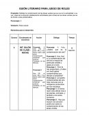 GUIÓN LITERARIO PARA JUEGO DE ROLES