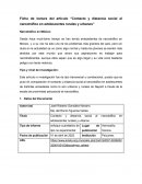 Ficha de lectura del artículo “Contacto y distancia social al narcotráfico en adolescentes rurales y urbanos”