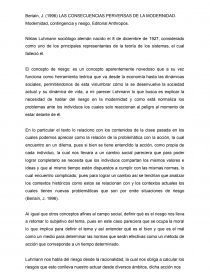 LAS CONSECUENCIAS PERVERSAS DE LA MODERNIDAD. Página 1