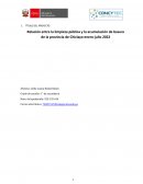 Relación entre la limpieza pública y la acumulación de basura de la provincia de Chiclayo enero-julio 2022