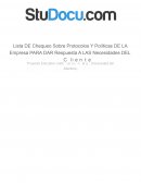Lista de chequeo sobre protocolos y politicas de atencion y servicio al cliente