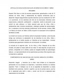 ARTICULO DE EDUCACION ESCOLAR UN DERECHO DE NIÑOS Y NIÑAS