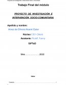 PROYECTO DE INVESTIGACIÓN E INTERVENCIÓN SOCIO-COMUNITARIA