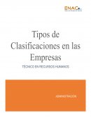 Trabajo tipos de Clasificaciones en las Empresas
