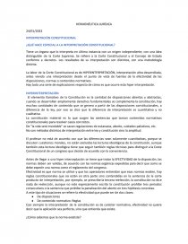 INTERPRETACIÓN CONSTITUCIONAL ¿QUÉ HACE ESPECIAL A LA INTERPRETACIÓN CONSTITUCIONAL?. Página 1
