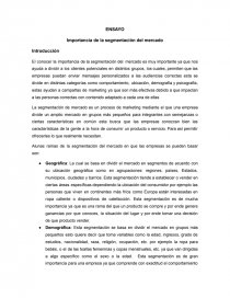 Importancia de la segmentación del mercado. Página 1