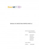 MANUAL DE CARGOS PARA EMPRESA PARIS S.A.