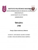 Ensayo. Óptica tradicional y Moderna