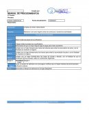 Manual de procedimientos purificadora