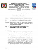 CONTINUACION DEL INFORME FINAL DEL CURSO EN MATERIA DE DROGAS DICTADO AL PERSONAL