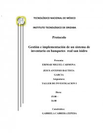 Gestión e implementación de un sistema de inventario en banquetes real san isidro. Página 1