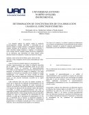 DETERMINACIÓN DE CONCENTRACIÓN DE UNA DISOLUCIÓN USANDO EL ESPECTROFOTÓMETRO