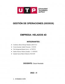 GESTIÓN DE OPERACIONES EMPRESA: HELADOS 4D. Página 1